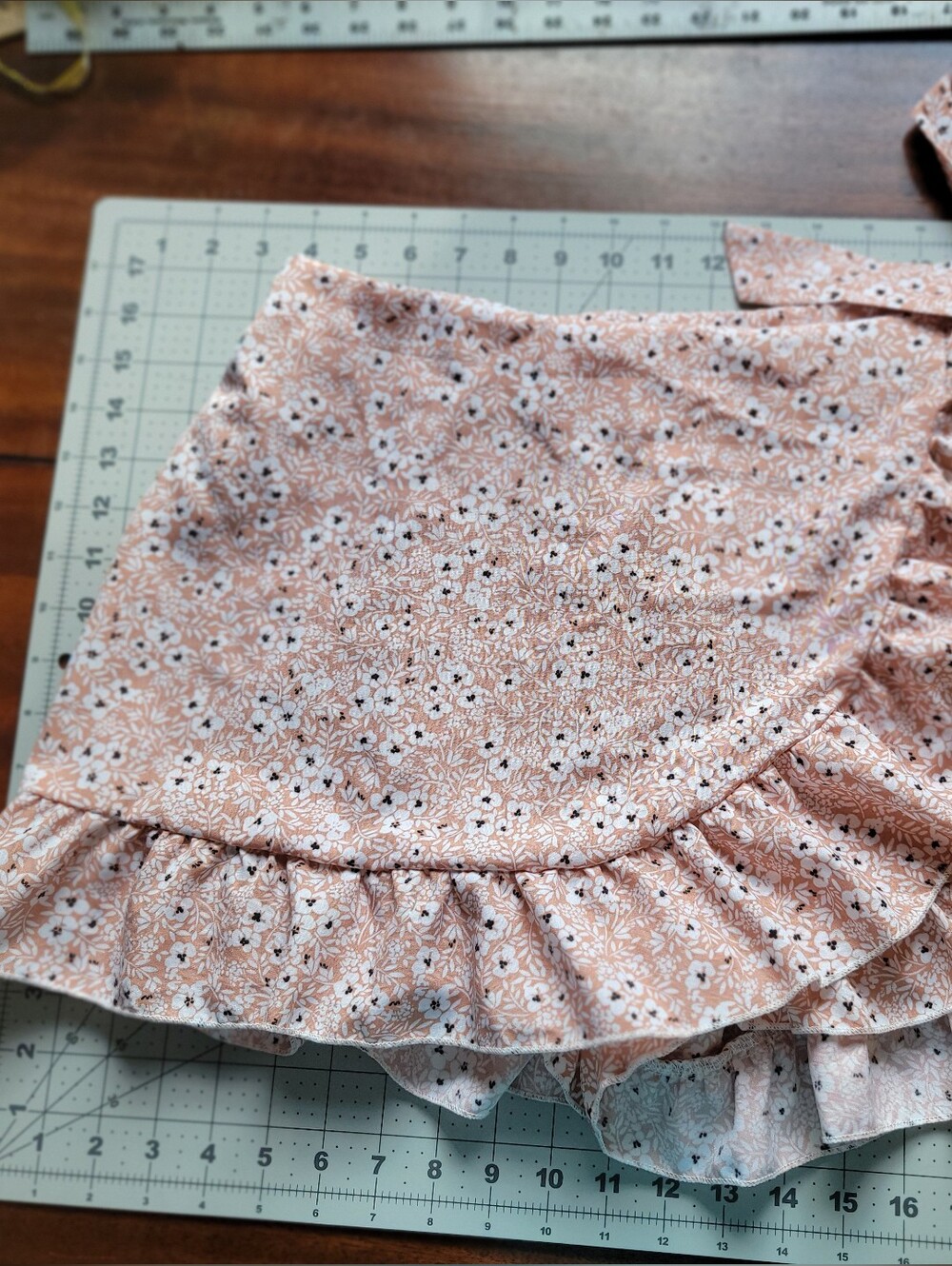 Floral Ruffle Mini Skort in Blush Pink